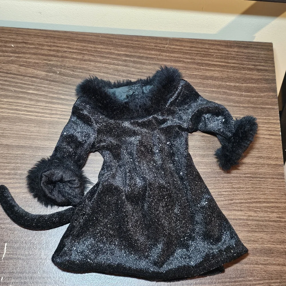 American Girl Spooky Fun Halloween Black‎ Cat Costume Dress Outfit for 18
